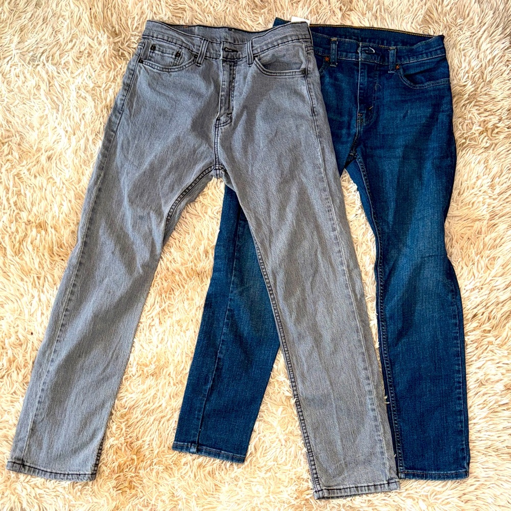 Levi’s Men's Jeans Bundle of 2 - Blue 512 and Gray 505 - 29x30